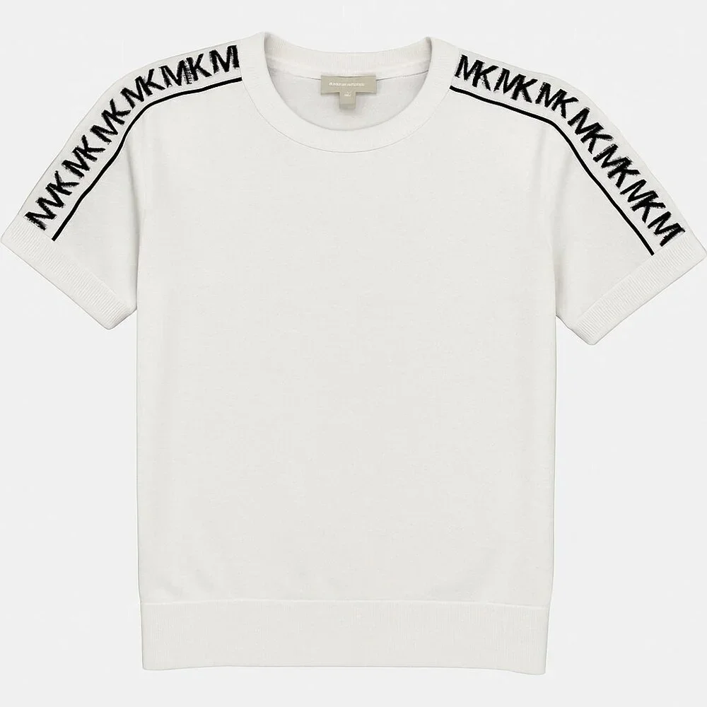 Michael Kors White Logo Tape Sweater | Size S | NWT